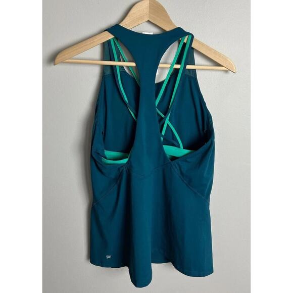 Fabletics Teal Racerback Athletic Tank Top Activewear Workout Gym Size Medium - Picture 2 of 4